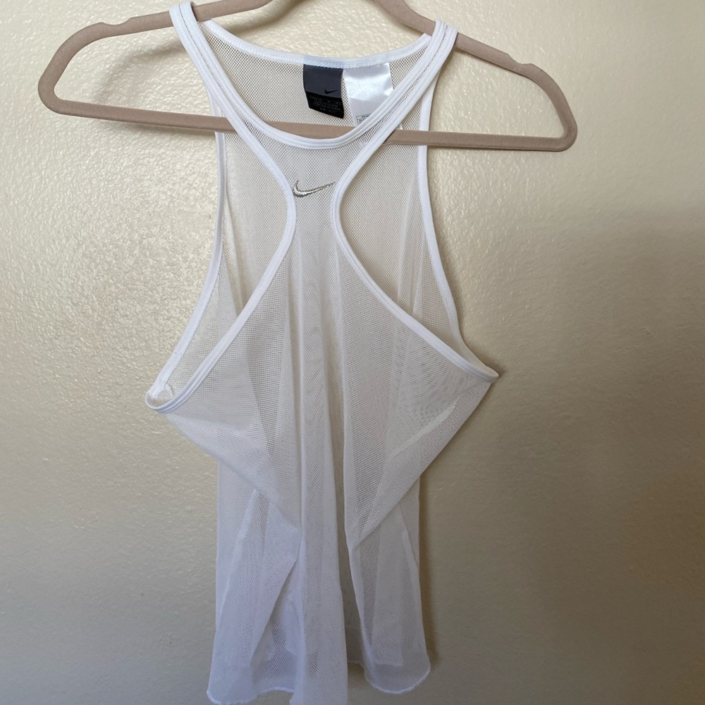Nike Women's White Racerback Mesh Tank